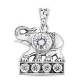 Bali Legacy Moissanite 1.50 ctw Elephant Pendant without Chain in Sterling Silver - Sticky add to cart bar