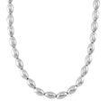 Oval Shape Beaded Necklace (18-20 Inches) in Silvertone - Sticky add to cart bar