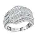 White Diamond Ring in Platinum Over Sterling Silver (Size 8.0) 1.00 ctw - Sticky add to cart bar