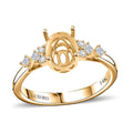 Luxoro 14K Yellow Gold Diamond Mounting Ring (Oval 8x6mm) 0.17 ctw - Sticky add to cart bar