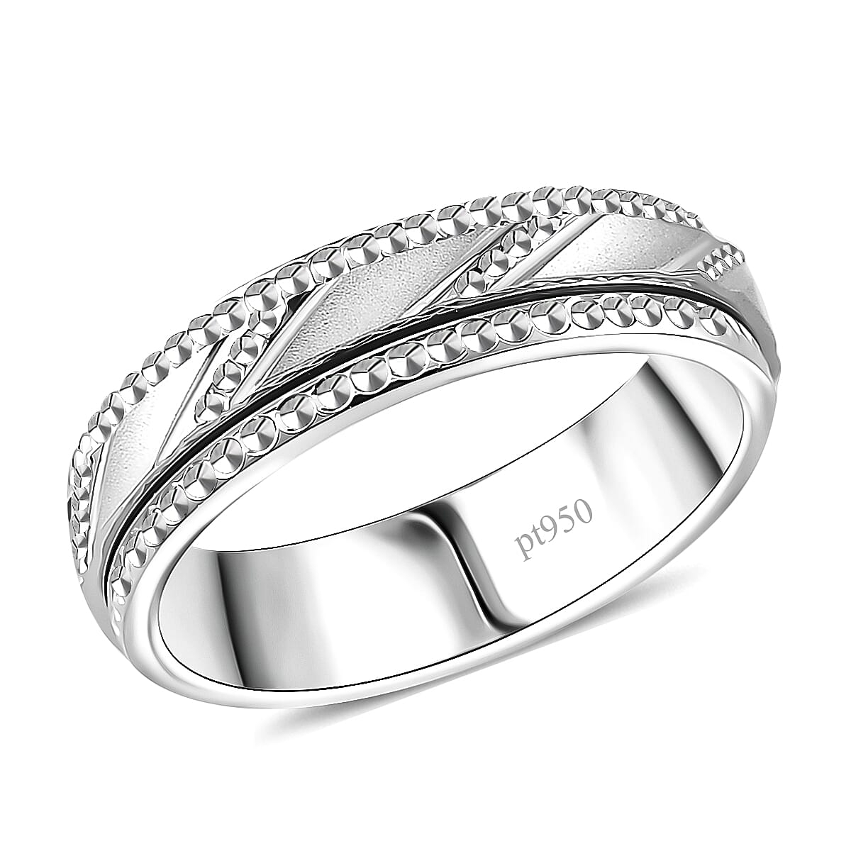 Doorbuster 950 Platinum Spinner Band Ring (Size 6.0) (7.80 g)