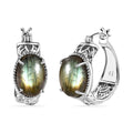 Karis Madagascar Fire Labradorite 12.00 ctw Hoop Earrings Platinum Bond - Sticky add to cart bar