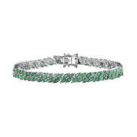 Doorbuster Karis Emerald 8.25 ctw Linking Bracelet in Platinum Bond (7.25 In)