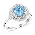 Certified & Appraised Luxoro AAA Santa Maria Aquamarine and G-H I2 Diamond 1.69 ctw Ring in 10K White Gold - Sticky add to cart bar