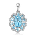Certified & Appraised Rhapsody AAAA Santa Maria Aquamarine and E-F VS Diamond 3.50 ctw Pendant without Chain in 950 Platinum - Sticky add to cart bar