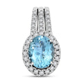 Certified & Appraised Rhapsody AAAA Santa Maria Aquamarine and E-F VS Diamond 2.00 ctw Pendant without Chain in 950 Platinum - Sticky add to cart bar