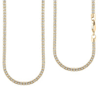 4mm Fancy Ice Chain Necklace in 10K 2-Tone Gold 20.35 Grams 22 Inches