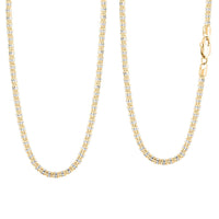 3mm Fancy Ice Chain Necklace in 10K 2-Tone Gold 13.3 Grams 24 Inches
