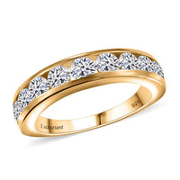 Luxuriant Lab Grown Diamond (SI) Band Ring in 18K Vermeil YG Over Sterling Silver (Size 7.0) 1.50 ctw