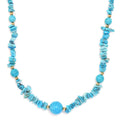 Sleeping Beauty Turquoise 80.00 ctw Beaded and Chips Necklace in 18K Yellow Gold Over Sterling Silver 18-20 Inches - Sticky add to cart bar