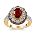 Doorbuster Mexican Cherry Fire Opal, Multi Gemstone Ring in 18K Vermeil YG Over Sterling Silver (Size 7.0) 2.60 ctw - Sticky add to cart bar