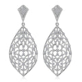Luxuriant Lab Grown Diamond SI 2.00 ctw Dangle Earrings in Rhodium Over Sterling Silver - Sticky add to cart bar