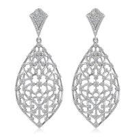 Luxuriant Lab Grown Diamond SI 2.00 ctw Dangle Earrings in Rhodium Over Sterling Silver