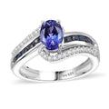 AAA Tanzanite, Multi Gemstone Ring in Rhodium Over Sterling Silver (Size 10.0) 1.50 ctw - Sticky add to cart bar