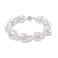 Doorbuster White Shell Pearl Bracelet in Stainless Steel (8.50 In) - Sticky add to cart bar