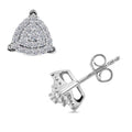 Luxuriant Lab Grown Diamond SI 0.50 ctw Trillion Shape Stud Earrings in Rhodium Over Sterling Silver - Sticky add to cart bar