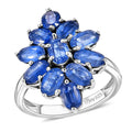 Kashmir Kyanite 3.75 ctw Ring in Rhodium Over Sterling Silver (Size 7.0) - Sticky add to cart bar