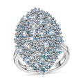 Karis Signity Blue Topaz, Electric Blue Topaz Ring in Platinum Bond (Size 7.0) 3.35 ctw - Sticky add to cart bar