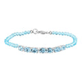 D'Joy Sky Blue Topaz and Betroka Blue Apatite 13.40 ctw Bracelet in Sterling Silver (7.25 In) - Sticky add to cart bar