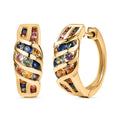 D'Joy Multi Sapphire 2.90 ctw Wave Earrings in 18K Vermeil Yellow Gold Over Sterling Silver - Sticky add to cart bar
