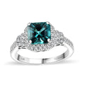 Memorial Day Doorbuster Luxoro 14K White Gold AAA Pirineu Lagoon Tourmaline,White Diamond (I2) (0.50 cts) Ring (Size 6.0) 2.32 ctw - Sticky add to cart bar