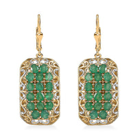 TLV Kagem Zambian Emerald Cluster Earring in 18K Vermeil YG Over Sterling Silver 5.00 ctw