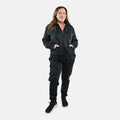 TLV Hanton International Black Women's Sherpa Lined 2 Piece Velvet Set - S - Sticky add to cart bar