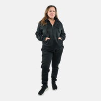 TLV Hanton International Black Women's Sherpa Lined 2 Piece Velvet Set - S