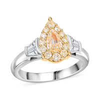 Modani Yellow Diamond and White Diamond 1.06 ctw Ring in 950 Platinum and 18K Yellow Gold (Size 6.0) 8.30 Grams