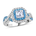 Modani White Diamond F VS and Paraiba Tourmaline 1.35 ctw Ring in 950 Platinum 5.40 Grams - Sticky add to cart bar