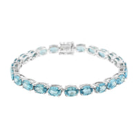 Modani AAA Cambodian Blue Zircon Bracelet in Sterling Silver (7.00 In) 24.05 ctw