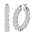 TLV J Francis Embellished with Zirconia by Swarovski Hoop Earrings in Rhodium Over Sterling Silver 36.85 ctw - Sticky add to cart bar