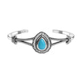 D'Joy Artisan Crafted Sleeping Beauty Turquoise 2.80 ctw Elegance Butterfly Cuff Bracelet in Black Oxidized Sterling Silver (7.25 In) - Sticky add to cart bar