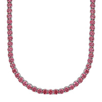 J Francis Embellished with Pink Zirconia by Swarovski Necklace (18 Inches) in Rhodium Over Sterling Silver 75.10 ctw