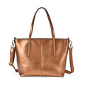 Closeout Deal Gold Genuine Leather Tote Bag (15.3"x4.7"x10.6") - Sticky add to cart bar