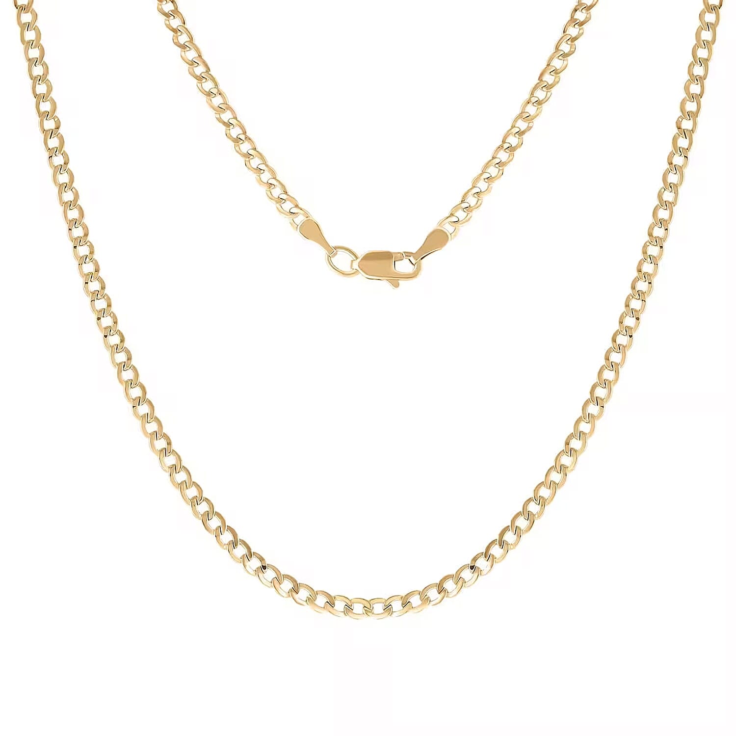 2.2mm Curb Chain Necklace in 10K Yellow Gold 1.60 Grams 22 Inches