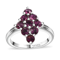 J Francis Embellished with Foilback Amethyst Crystal by Swarovski Ring in Platinum Bond (Size 8.0)