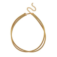 2 Row Choker Necklace in ION Plated YG Stainless Steel 16-20 Inches