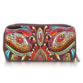 Sukriti Maroon RFID Protected Tooled Leather Women's Wallet - Sticky add to cart bar