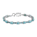 D'Joy Larimar and Betroka Blue Apatite 14.30 ctw Octopus Bracelet in Rhodium Over Sterling Silver (7.25 In) - Sticky add to cart bar
