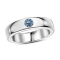 Luxuriant Lab Grown Blue Diamond VS 0.25 ctw Band Ring in Platinum Over Sterling Silver (Size 10.0) - Sticky add to cart bar