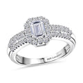 Luxuriant Lab Grown Diamond (G-H, SI) Ring in Platinum Over Sterling Silver (Size 10.0) 1.00 ctw - Sticky add to cart bar