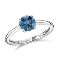 Doorbuster Luxuriant Lab Grown Blue Diamond (SI) Solitaire Ring in Platinum Over Sterling Silver (Size 10.0) 1.50 ctw - Sticky add to cart bar