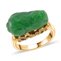 Baroque Green Jade, Multi Gemstone Fancy Ring in 18K Vermeil YG Over Sterling Silver (Size 10.0) 22.30 ctw - Sticky add to cart bar