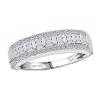 Luxuriant Lab Grown Diamond Ring in Platinum Over Sterling Silver (Size 8.0) 0.50 ctw