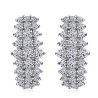 Luxuriant Lab Grown Diamond G-H SI 1.00 ctw Hoop Earrings in Platinum Over Sterling Silver
