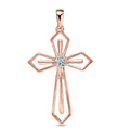 Luxuriant Lab Grown Diamond G-H SI-I1 0.25 ctw Cross Pendant without Chain in Vermeil Rose Gold Over Sterling Silver - Sticky add to cart bar