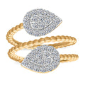 Luxuriant Lab Grown Diamond G-H SI-I1 1.00 ctw Bypass Ring in Vermeil Yellow Gold Over Sterling Silver - Sticky add to cart bar