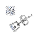 Luxuriant Lab Grown Diamond (G-H, SI) Solitaire Stud Earrings in Platinum Over Sterling Silver 0.50 ctw - Sticky add to cart bar