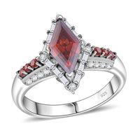Moissanite 1.80 ctw Ring in Rhodium Over Sterling Silver